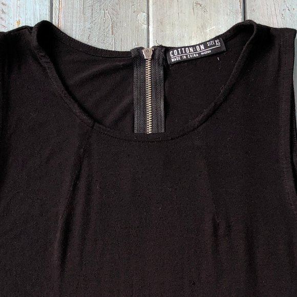 Cotton On Black Top / Tank with Zipper Back - Picture 3 of 10